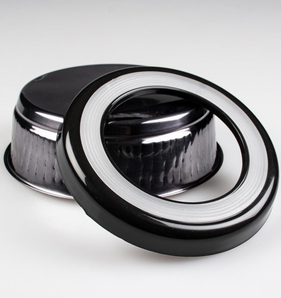 Kauss harjatud roostevabast terasest Glossy Fix Black (Duvoplus)