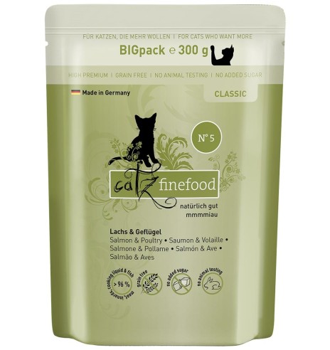 Classic N°5 LÕHE ja KODULINNULIHAGA (71%), teraviljavaba kassieine kotike (Catz Finefood)