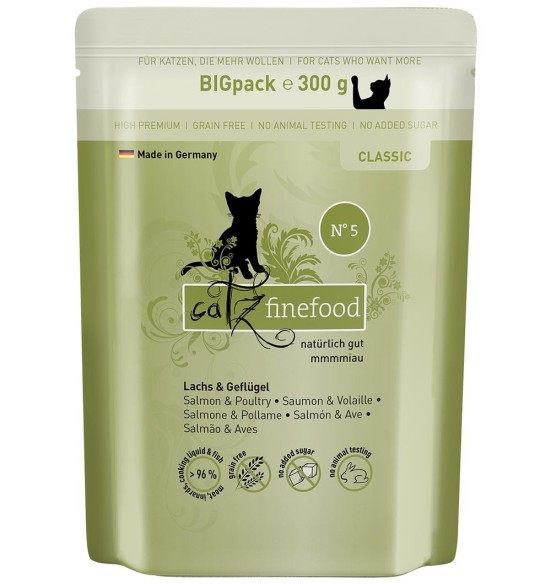 Classic N°5 LÕHE ja KODULINNULIHAGA (71%), teraviljavaba kassieine kotike (Catz Finefood)