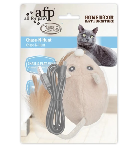Интерактивная игрушка для кошек, подвижная мышь, перезаряжаемая через USB Chase-N-Hunt (AFP - Classic Comfort)