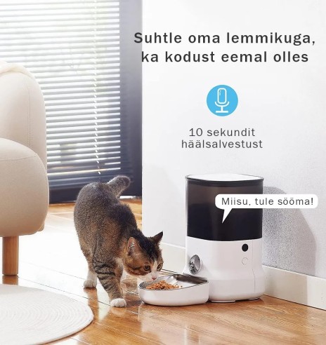 Lemmiklooma automaatne söötja, 6 liitrit,...