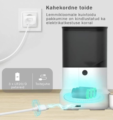 Lemmiklooma automaatne söötja, 6 liitrit,...