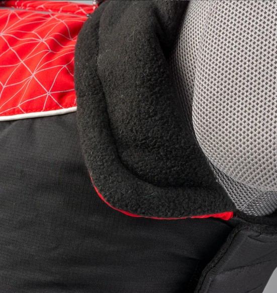 Koera talvejope pehme fliisvoodriga, punane-must Hi Vis Casual Duvoplus