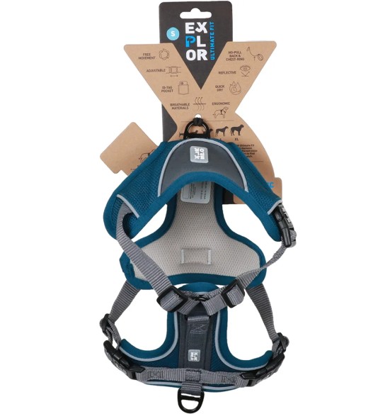 Tirimisvastased koera traksid, ergonoomilised, petroolisinine, EXPLOR Ultimate Fit Duvoplus