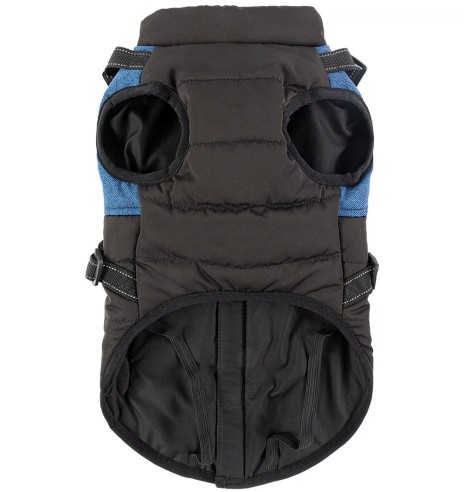 Koera talvejope traksidega, sinine-must DENIM...