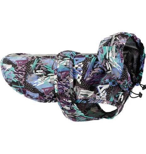 Дождевик для собаки GRAFFITI Gimdog с сетчатой ​​подкладкой и сумкой, экзотический узор