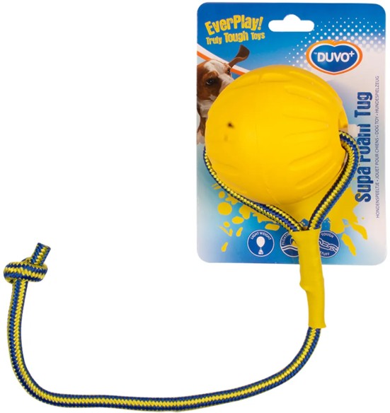 Koera pall nööriga, suuhooldus ja vastupidav treeningpall koos, Supa'Foam Ball (Duvoplus)
