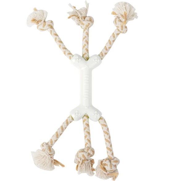 Köiest koera mänguasi, kuue haruga Tug Toy (Pawise)