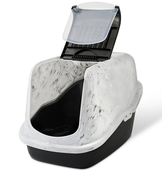 Kassi liivakast, valge/must Nestor Marble (Savic)