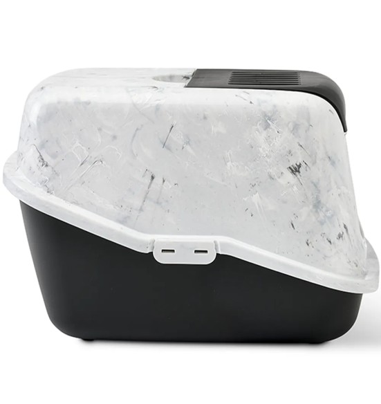 Kassi liivakast, valge/must Nestor Marble (Savic)