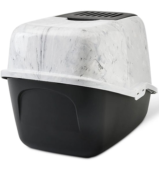 Кошачий туалет, белый/чёрный Nestor Marble (Savic)