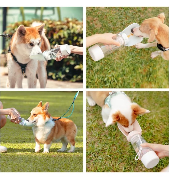 Поилка для собаки с силиконовой миской, 438 мл (Dogness)