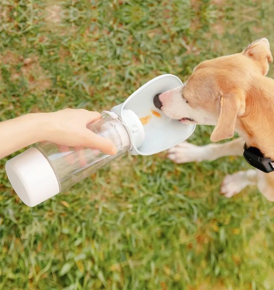 Поилка для собаки с силиконовой миской, 438 мл (Dogness)