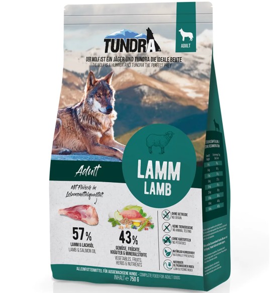 TUNDRA kuivtoit koertele LAMBALIHAGA, teraviljavaba