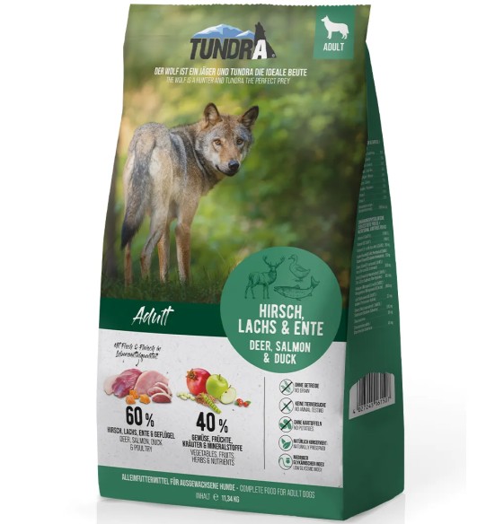Сухой корм TUNDRA для собак С ОЛЕНИНОЙ, ЛОСОСЕМ И УТКОЙ, беззерновой