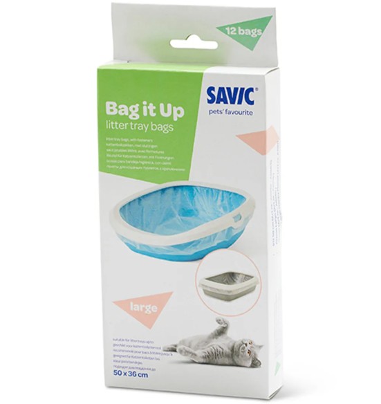 Kassi liivakasti kilekotid Savic Large, 50 x 36 cm, 12 tk