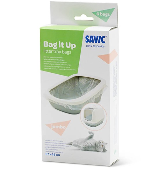 Kassi liivakasti kilekotid Savic Jumbo, 67 x 48 cm, 6 tk