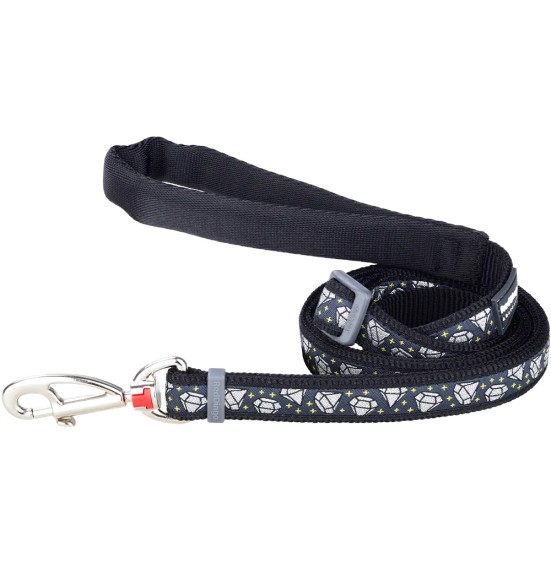 Koera jalutusrihm disainmustriga, 1.1–1.8 m, Diamond Black (Red Dingo)