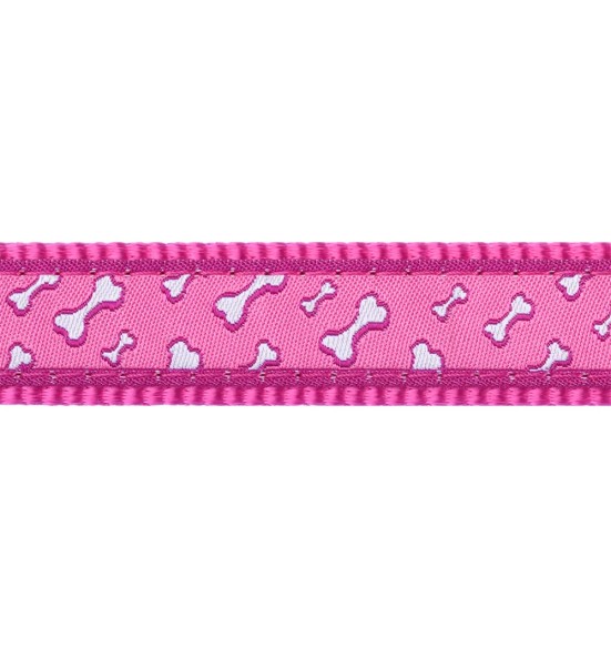 Поводки для собак с вытканным дизайнерским узором, 1.1–1.8 м, Flying Bones Hot Pink (Red Dingo)