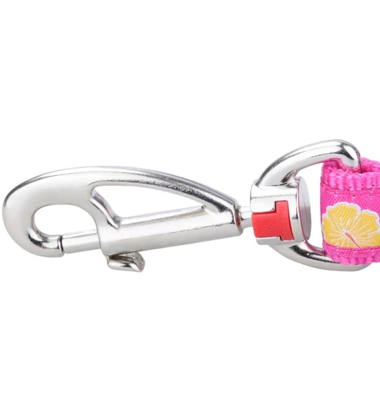 Koera jalutusrihm disainmustriga, 1.1–1.8 m, Hibiscus Hot Pink (Red Dingo)