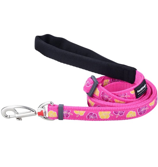 Koera jalutusrihm disainmustriga, 1.1–1.8 m, Hibiscus Hot Pink (Red Dingo)