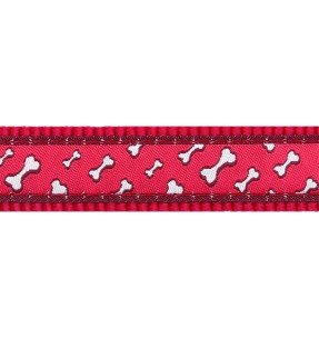 Поводок для собак с вытканным дизайнерским узором, 1.1–1.8 м, Bonarama Red (Red Dingo) – Disainmustriga – Red Dingo – Valgekihv 2