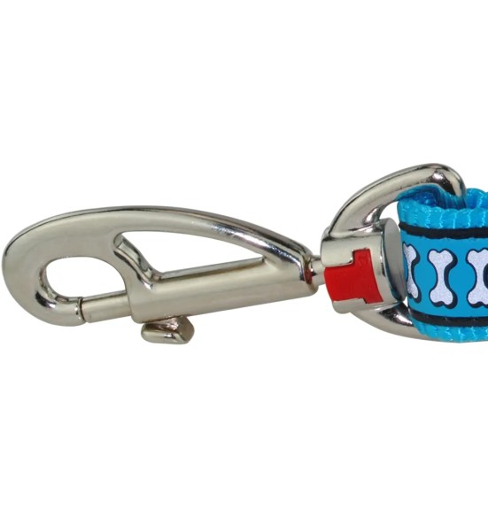 Поводок для собак со светоотражающим рисунком, 1.1–1.8 м Reflective Bones Turquoise (Red Dingo)