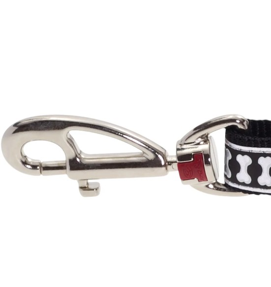 Поводок для собак со светоотражающим рисунком Reflective Bones Black (Red Dingo)