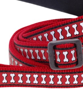 Jalutusrihm koerale, helkurmustriga Reflective Ziggy Orange (Red Dingo)–Tekstiilist–Red Dingo–Valgekihv 2