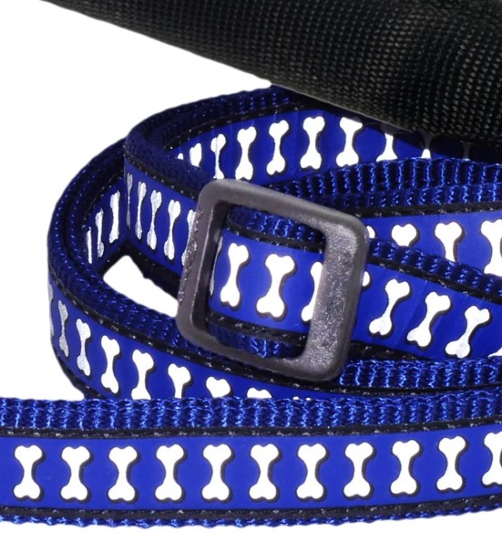 Jalutusrihm koerale, helkurmustriga Reflective Bones Dark Blue (Red Dingo)