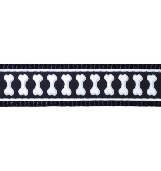 Mitmefunktsiooniline jalutusrihm, helkurmustriga Reflective Bones Black (Red Dingo)