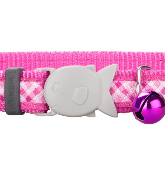 Kassi kaelarihm disainmustriga Gingham Hot Pink (Red Dingo)