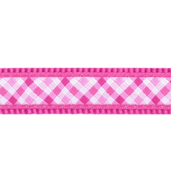 Kassi kaelarihm disainmustriga Gingham Hot Pink (Red Dingo)