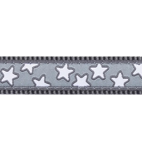 Ошейник для кошек с вытканным дизайнерским узором Stars White on Cool Grey (Red Dingo)
