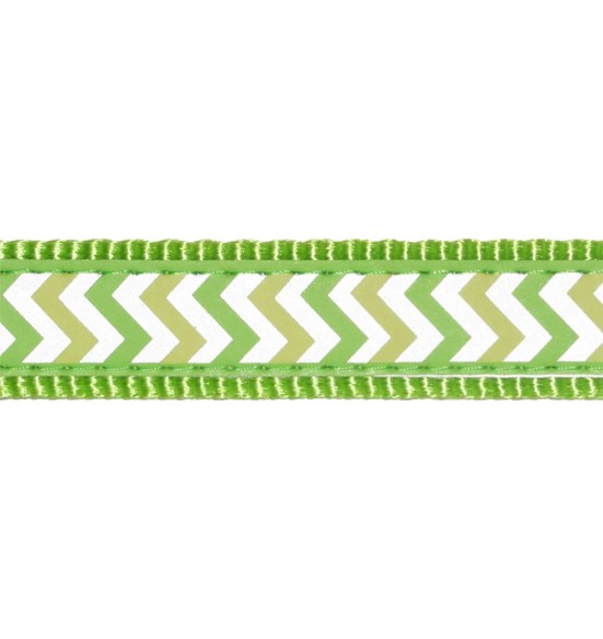 Kassi kaelarihm helkurmustriga Reflective Ziggy Lime Green (Red Dingo)