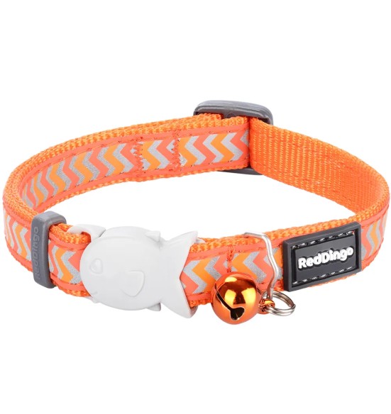 Kassi kaelarihm helkurmustriga Reflective Ziggy Orange (Red Dingo)