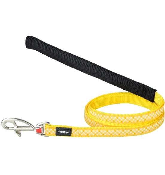 Kassitraksid ja jalutusrihm, disainmustriga Gingham Yellow (Red Dingo)