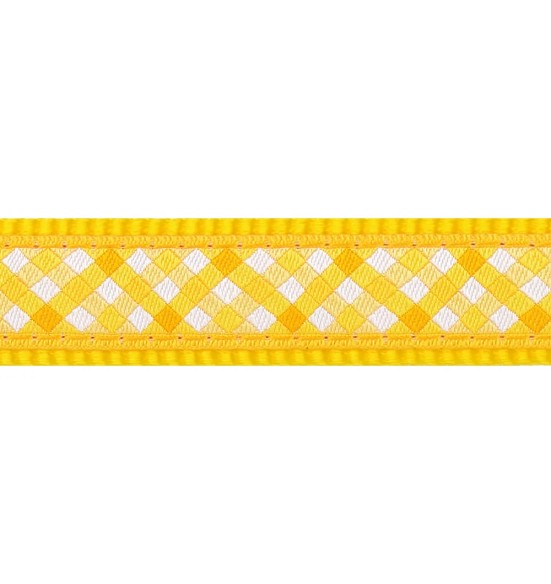 Kassitraksid ja jalutusrihm, disainmustriga Gingham Yellow (Red Dingo)