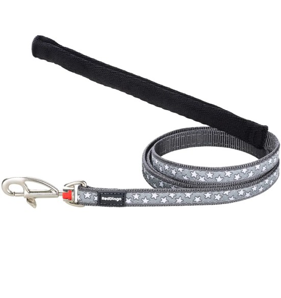 Шлейка и поводок для кошек, с вытканным дизайнерским узором White Stars on Cool Grey (Red Dingo)