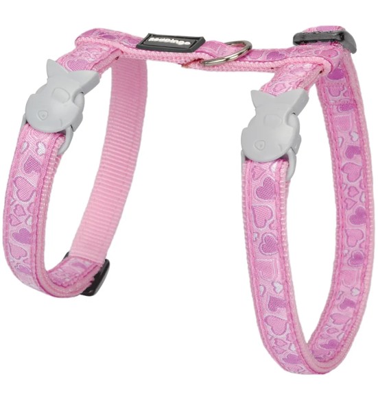 Текстильный поводок и шлейка для кошек с дизайнерским принтом Breezy Love Pink (Red Dingo)