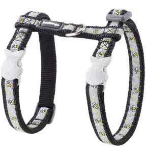 Текстильный поводок и шлейка для кошек с дизайнерским принтом Daisy Chain Turquoise (Red Dingo) – Шлейки и прогулочные поводки для кошек – Red Dingo – Valgekihv 2