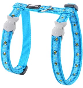 Текстильный поводок и шлейка для кошек с дизайнерским принтом White Spots on Red (Red Dingo) – Шлейки и прогулочные поводки для кошек – Red Dingo – Valgekihv 2