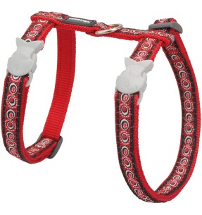 Шлейка и поводок для кошек, с вытканным дизайнерским узором Diamond Black (Red Dingo) – Шлейки и прогулочные поводки для кошек – Red Dingo – Valgekihv 2