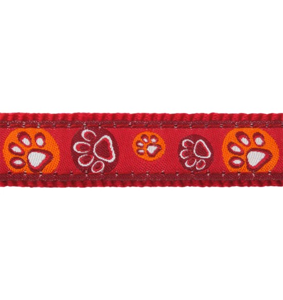 Kaelarihm kassile, disainmustriga Paw Impressions Red (Red Dingo)