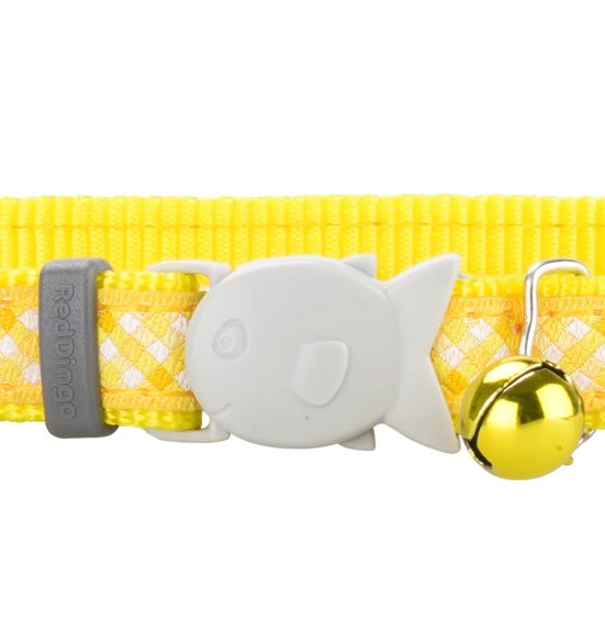 Ошейник для кошек с дизайнерским принтом Gingham Yellow (Red Dingo)