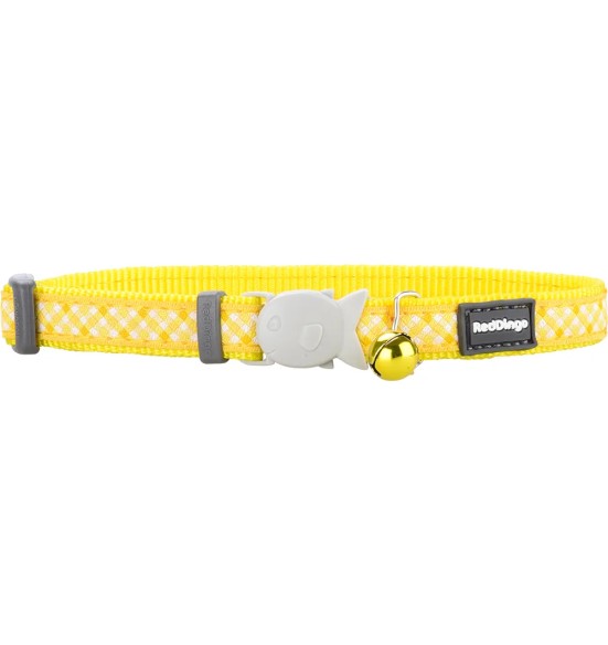 Ошейник для кошек с дизайнерским принтом Gingham Yellow (Red Dingo)