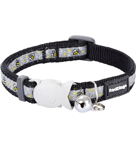 Ошейник для кошек с дизайнерским принтом Bumble Bee Black (Red Dingo)