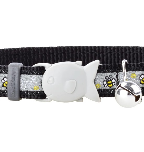 Ошейник для кошек с дизайнерским принтом Bumble Bee Black (Red Dingo)