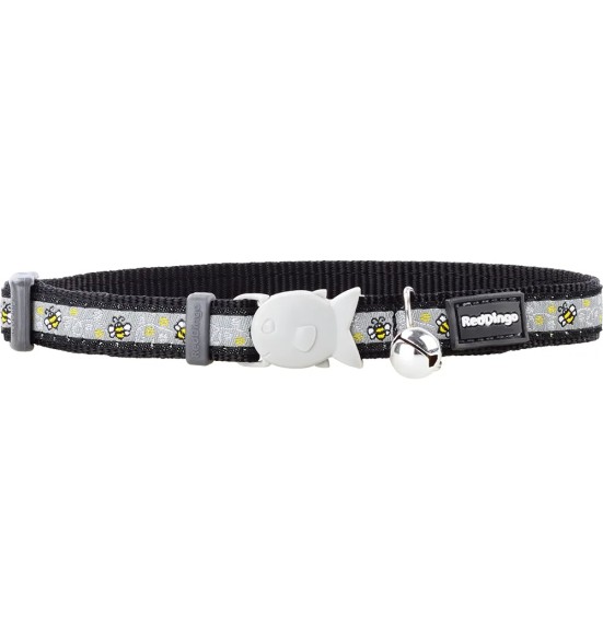 Ошейник для кошек с дизайнерским принтом Bumble Bee Black (Red Dingo)