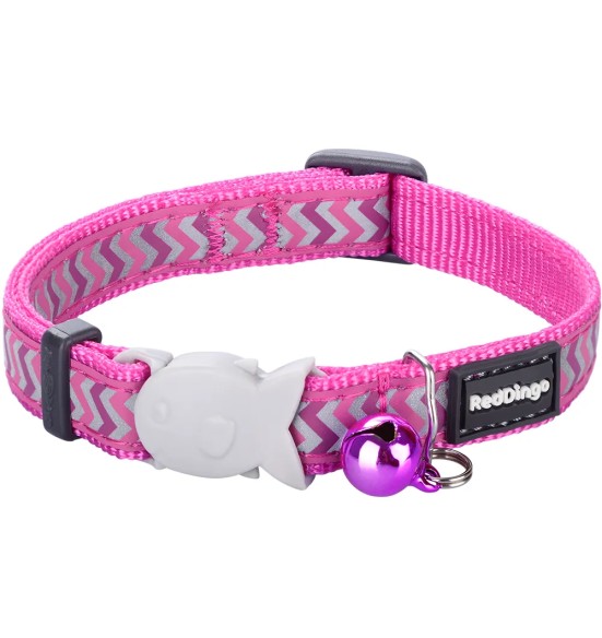 Kaelarihm kassile, helkurmustriga Reflective Ziggy Hot Pink (Red Dingo)